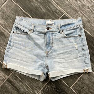 Loft light wash denim shorts